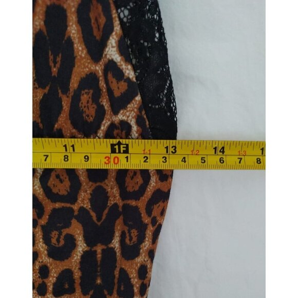 Leopard Print Lace Trim Cami Nightgown By Avidlove Size S Brown & Black. NWT - Picture 9 of 9
